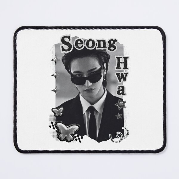 Item preview, Ateez Seong Hwa Kpop Boy Group Black and White Collage Design designed and sold by AJUNICE STUDIO.