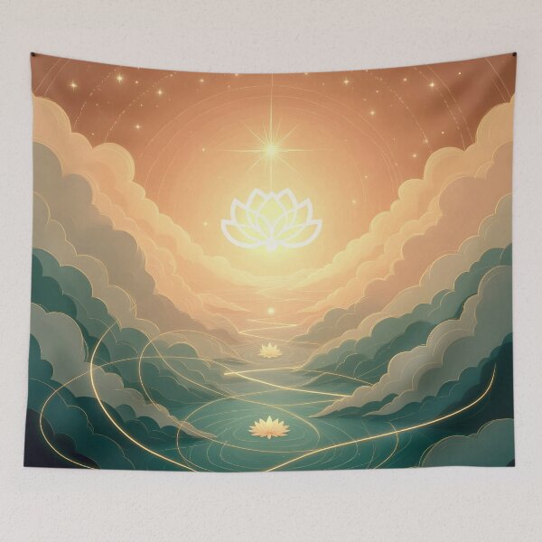 Item preview, Celestial Golden Lotus – Sacred Stillness & Inner Light Celestial Golden Lotus – Sacred Stillness & Inner Light designed and sold by 	aluzia.design.