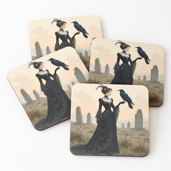 Item preview, Goddess Morrigan with Raven.Edwardian. Vintage. designed and sold by SoniaSarkali.