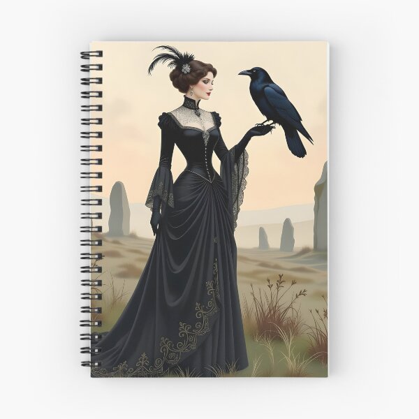Item preview, Goddess Morrigan with Raven.Edwardian. Vintage. designed and sold by SoniaSarkali.