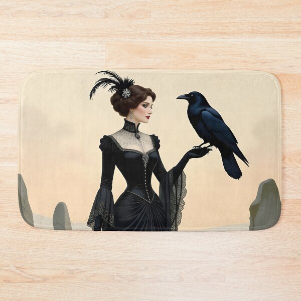 Item preview, Goddess Morrigan with Raven.Edwardian. Vintage. designed and sold by SoniaSarkali.