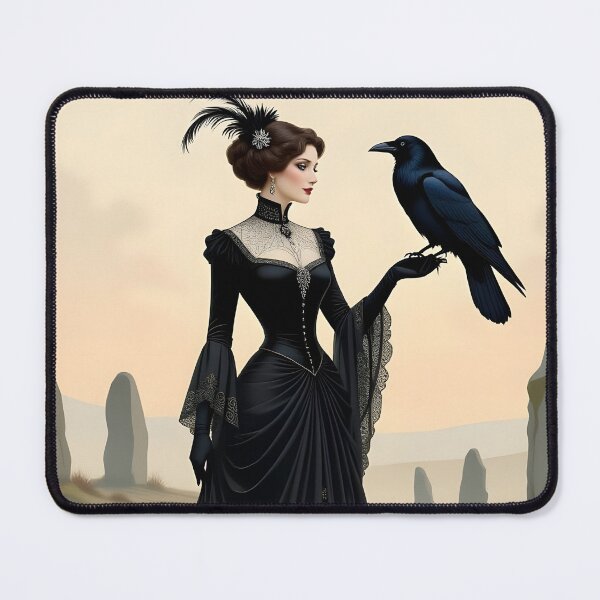 Item preview, Goddess Morrigan with Raven.Edwardian. Vintage. designed and sold by SoniaSarkali.
