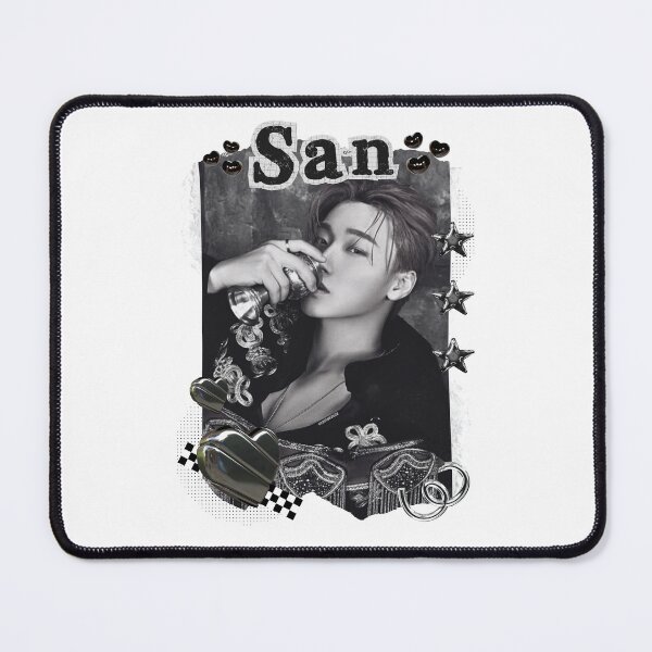 Item preview, Ateez San Kpop Boy Group Card Red Aesthetic Collage Design designed and sold by AJUNICE STUDIO.