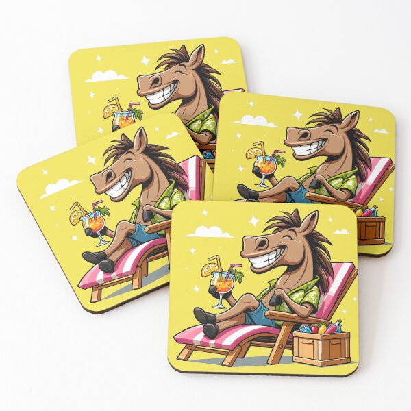 Item preview, funny horse drinking a cocktail on the beach,radiate positivity designed and sold by orthodox-icon.