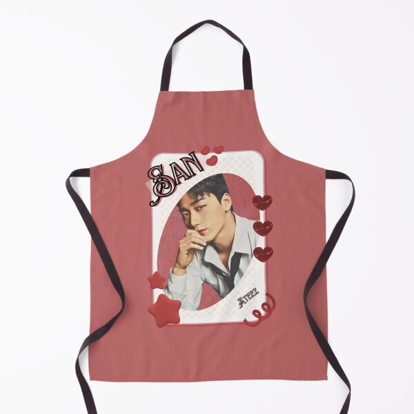 Item preview, Ateez San Kpop Boy Group Card Red Aesthetic Collage Design designed and sold by AJUNICE STUDIO.