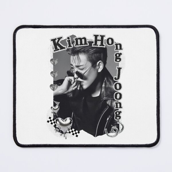 Item preview, Ateez Kim Hong Joong Kpop Boy Group Card Red Aesthetic Collage Design designed and sold by AJUNICE STUDIO.