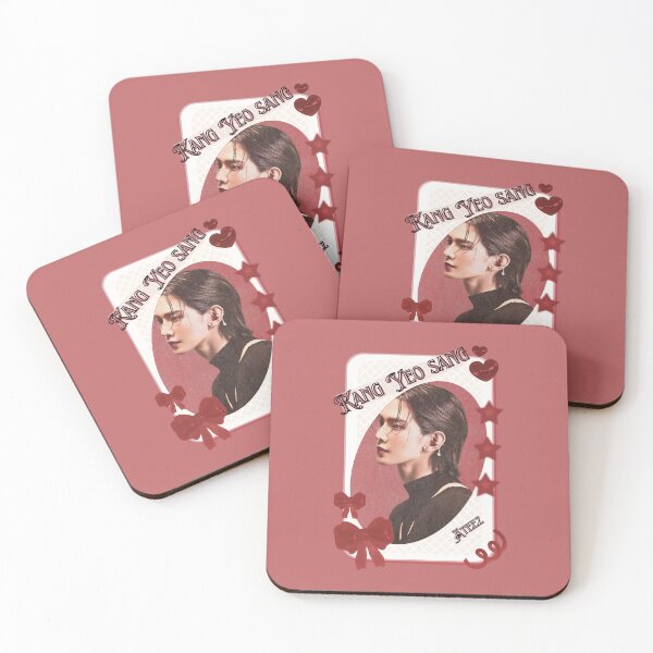 Item preview, Ateez Kang Yeo Sang Kpop Boy Group Card Red Aesthetic Collage Design designed and sold by AJUNICE STUDIO.