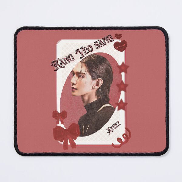 Item preview, Ateez Kang Yeo Sang Kpop Boy Group Card Red Aesthetic Collage Design designed and sold by AJUNICE STUDIO.