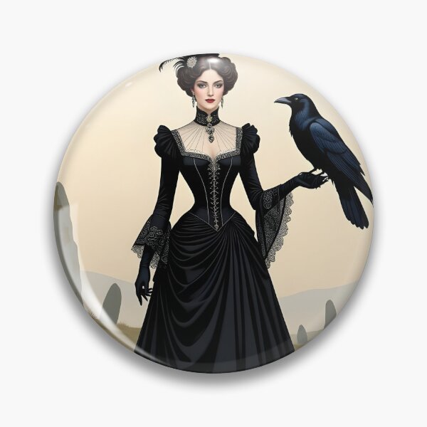 Item preview, Goddess Morrigan with Raven. Edwardian. Vintage. designed and sold by SoniaSarkali.