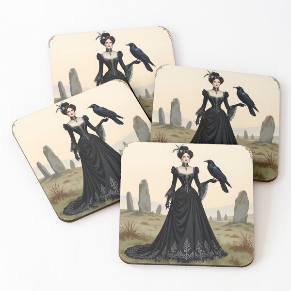 Item preview, Goddess Morrigan with Raven. Edwardian. Vintage. designed and sold by SoniaSarkali.