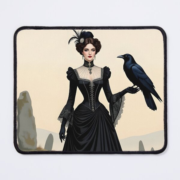 Item preview, Goddess Morrigan with Raven. Edwardian. Vintage. designed and sold by SoniaSarkali.