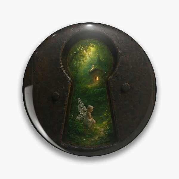 Item preview, Secret Fairy Garden Through Vintage Keyhole – Whimsical Fantasy Art designed and sold by Psycho-Crazy.