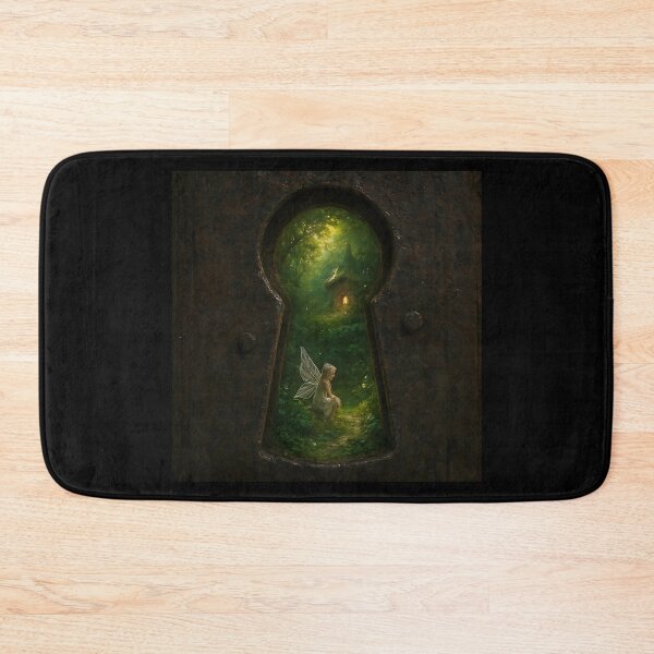 Item preview, Secret Fairy Garden Through Vintage Keyhole – Whimsical Fantasy Art designed and sold by Psycho-Crazy.