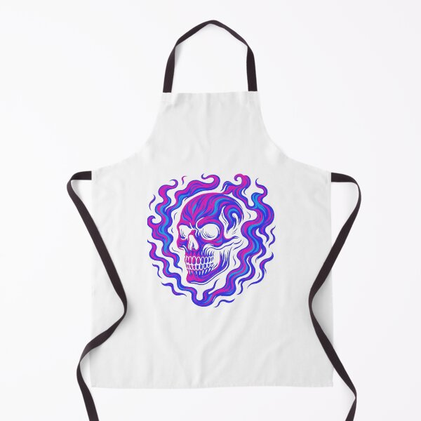 Item preview, Neon Skull Flame – Psychedelic Vaporwave Horror Art in Pink & Blue designed and sold by GemBob Creations.