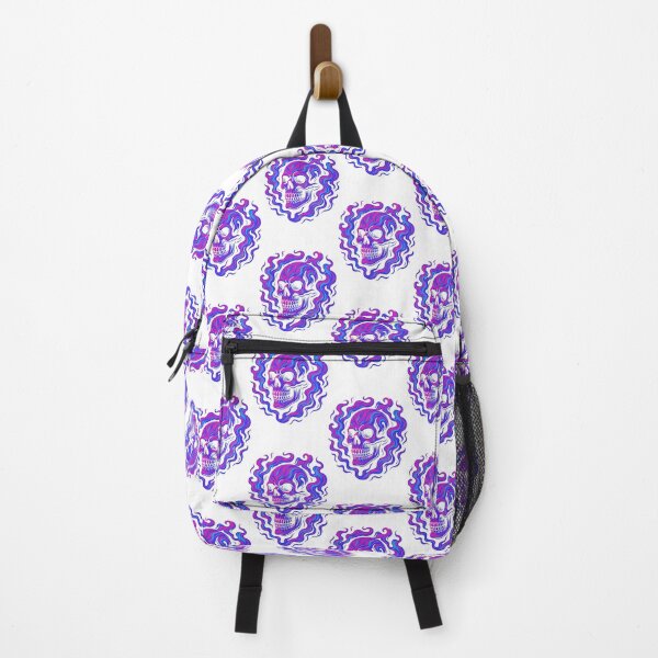 Item preview, Neon Skull Flame – Psychedelic Vaporwave Horror Art in Pink & Blue designed and sold by GemBob Creations.