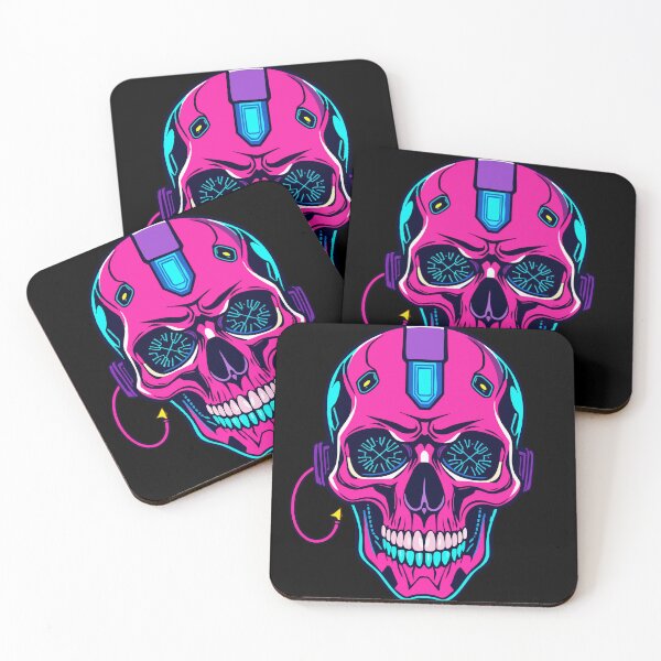 Item preview, Neon Cyber Skull – Futuristic skull in sci-fi look designed and sold by Hans-Design.