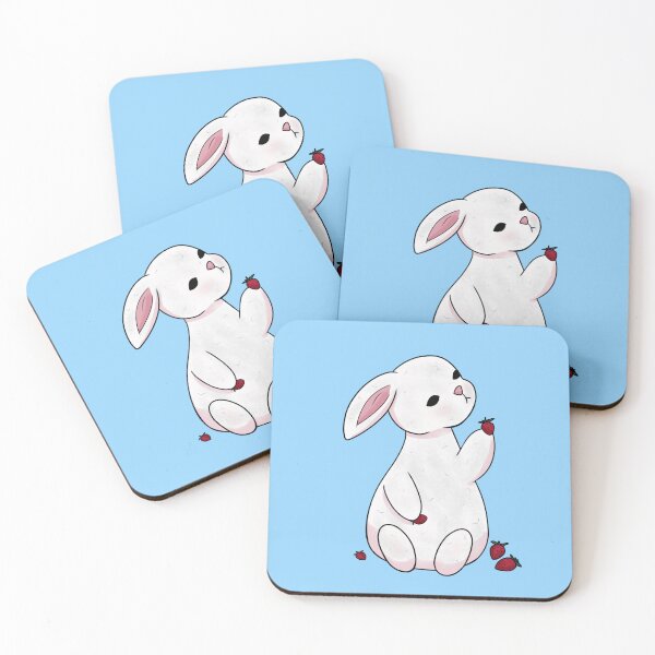 Item preview, Bunny eating strawberries their favorite fruit  designed and sold by Kiblossom.