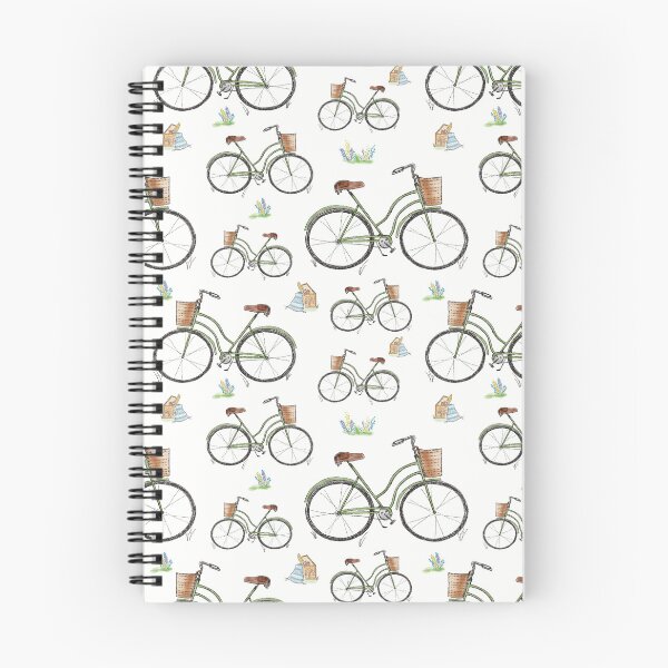Item preview, Whimsical Vintage Bicycle Pattern– Wildflower Picnic Illustration designed and sold by Winooski Designs.