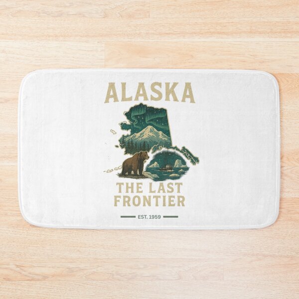 Item preview, Vintage Alaska Logo T-Shirt – Distressed State Badge with Moose, Mountains & Northern Lights designed and sold by Thehatinthecat.