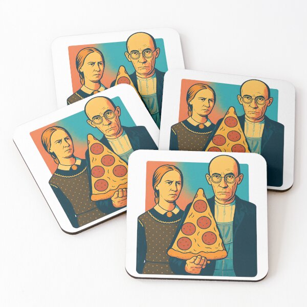 Item preview, American Gothic Pizza – Classic Art with a Cheesy Twist designed and sold by DanielULaN Artworks.