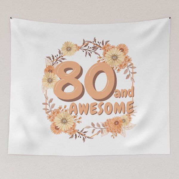 Item preview, 80 and awesome, 80th birthday wishes or invitation designed and sold by EMMonovi.