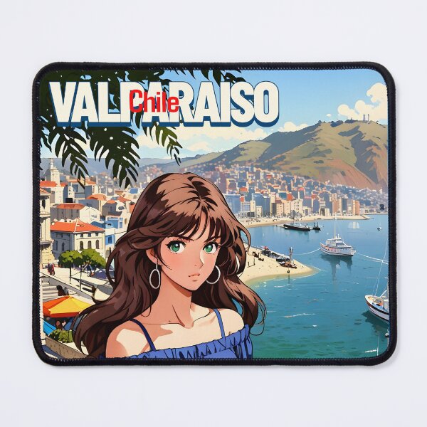 Item preview, Retro Anime Girl from Valparaiso Chile Vintage Travel Romantic Quote designed and sold by Kawaii-Sky.