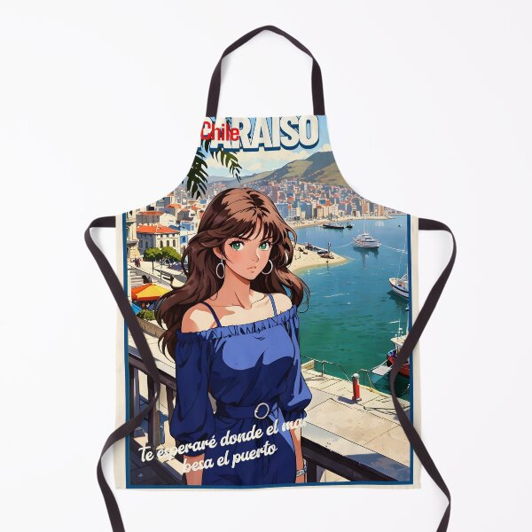 Item preview, Retro Anime Girl from Valparaiso Chile Vintage Travel Romantic Quote designed and sold by Kawaii-Sky.