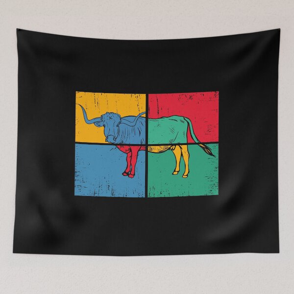 Artikelvorschau, Künstlerische Longhorn Kuh Liebhaber Männer Bunte Longhorn Kuh entworfen und verkauft von DSWShirts.