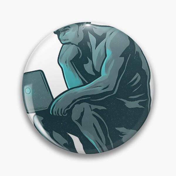 Item preview, The Thinker with a Laptop – Digital Age Philosophy designed and sold by DanielULaN Artworks.