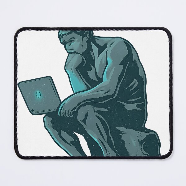 Item preview, The Thinker with a Laptop – Digital Age Philosophy designed and sold by DanielULaN Artworks.