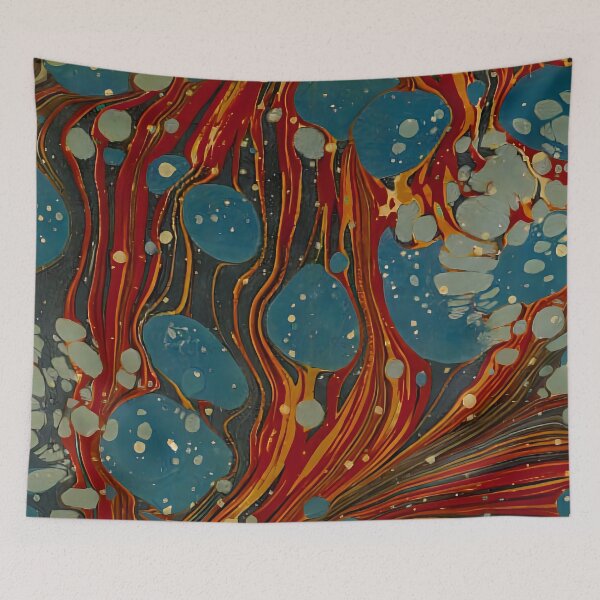Item preview, Vintage Marbled Decorative Paper: Traditional Bookbinding Endpaper Design designed and sold by PinUpPizzazz.