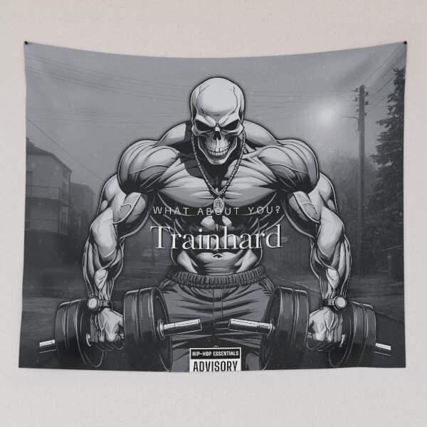 Item preview, TrainHard Co.® – Gothic Skull Barbell Hardcore Gym Motivation designed and sold by TrainHardCo.