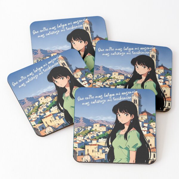 Item preview, Retro Anime Girl from San Miguel de Allende Mexico Romantic Quote designed and sold by Kawaii-Sky.