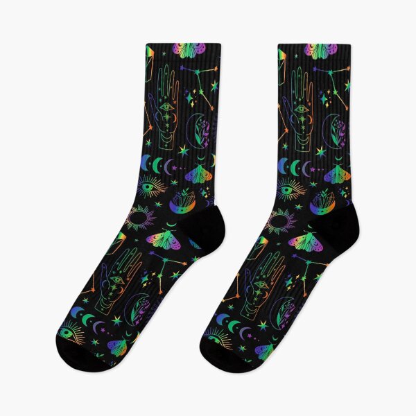 Item preview, UV Blacklight Glow in the Dark Black Magic Witchcraft Pattern designed and sold by FestDrip.
