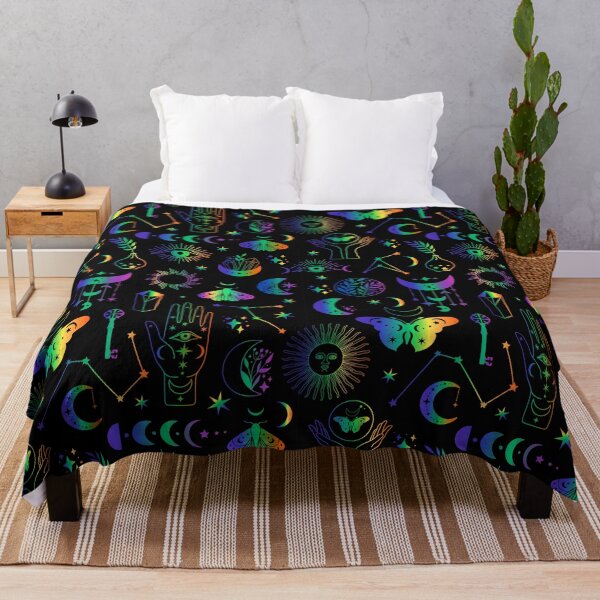 Item preview, UV Blacklight Glow in the Dark Black Magic Witchcraft Pattern designed and sold by FestDrip.