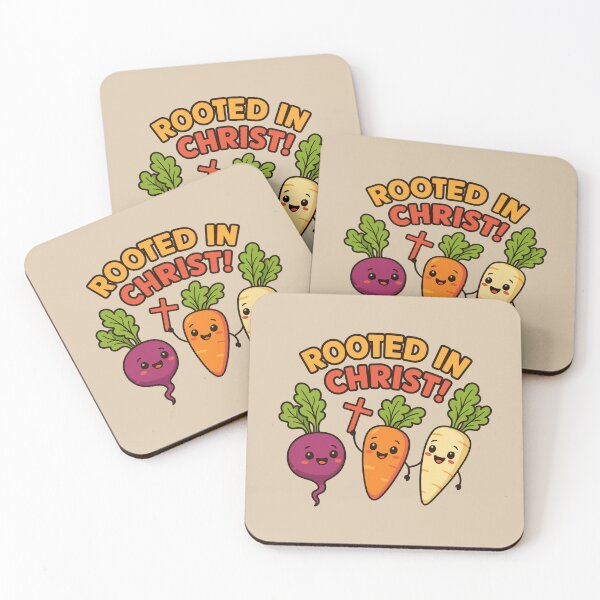 Item preview, ROOTED IN CHRIST - Funny Playful Christian Pun - Vegetable Beet, Carrot & Parsnip designed and sold by Glory After Tears.