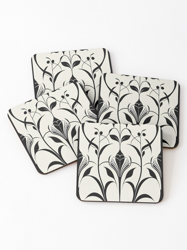 Thumbnail 1 of 5, Coasters (Set of 4), Minimalist Pattern designed and sold by PatronesKawai.