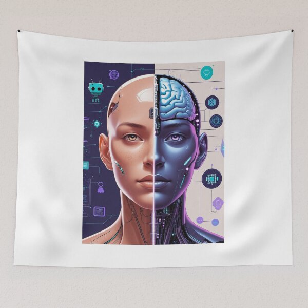 Item preview, Human Meets AI – Symbiosis of Mind and Machine designed and sold by smitke.