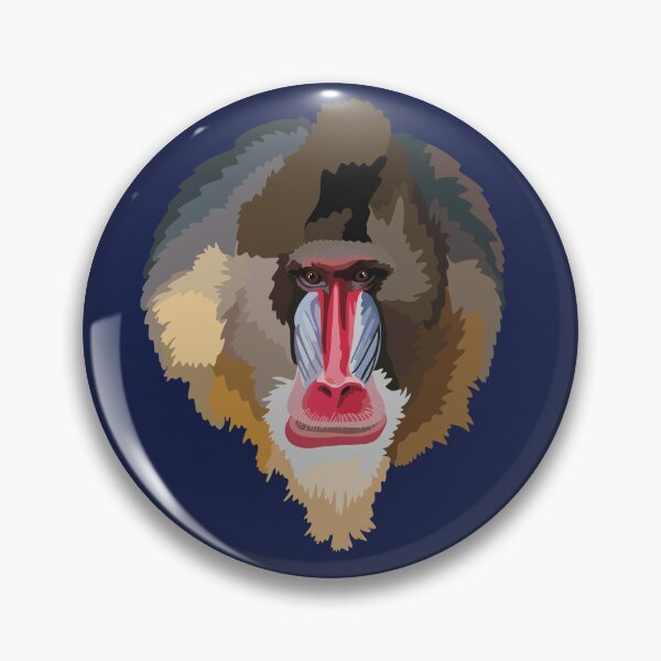 Item preview, M is for Mandrill,Mandrill Illustration – Colourful African Primate Wildlife Art designed and sold by PrettylittlepastelUk.