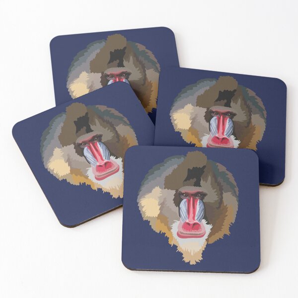 Item preview, M is for Mandrill,Mandrill Illustration – Colourful African Primate Wildlife Art designed and sold by PrettylittlepastelUk.