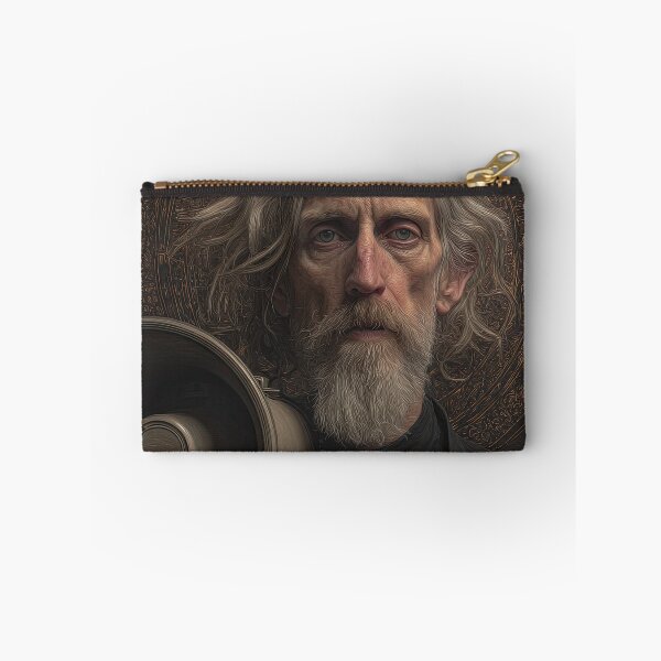 Item preview, Older Man with Cross Necklace and Megaphone in Front of Ornate Halo designed and sold by Shannon Hilson.