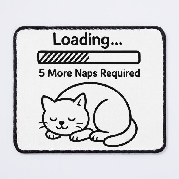 Item preview, Loading… 5 More Naps Required – Funny Sleeping Cat Minimalist Design designed and sold by jelonkaa.