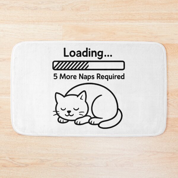 Item preview, Loading… 5 More Naps Required – Funny Sleeping Cat Minimalist Design designed and sold by jelonkaa.