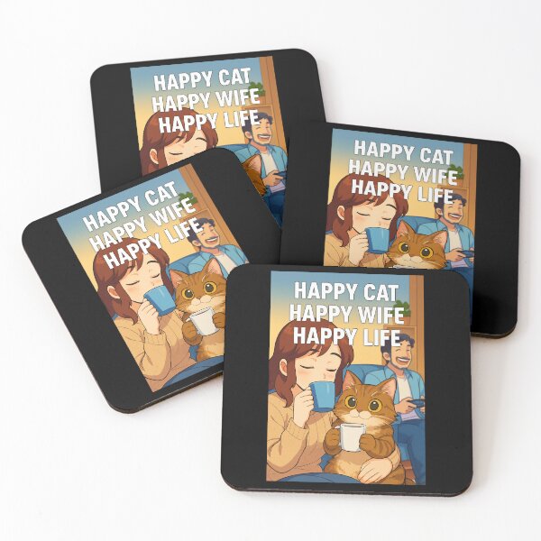 Item preview, Happy cat, happy wife, happy life designed and sold by LittleCountess.