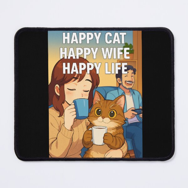 Item preview, Happy cat, happy wife, happy life designed and sold by LittleCountess.