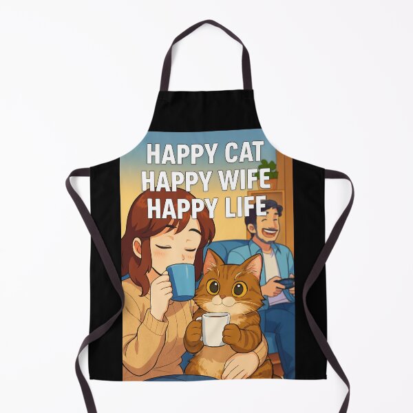 Item preview, Happy cat, happy wife, happy life designed and sold by LittleCountess.