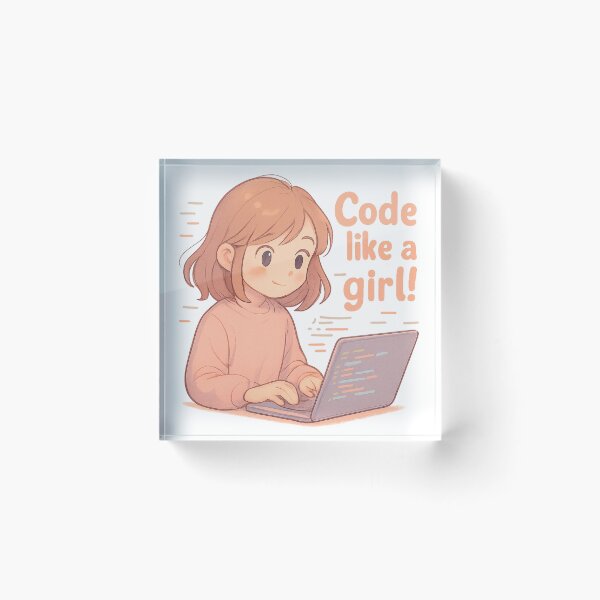 Item preview, Code Like a Girl – Empowering Tech Illustration designed and sold by LittleCountess.