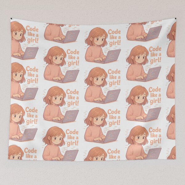 Item preview, Code Like a Girl – Empowering Tech Illustration designed and sold by LittleCountess.