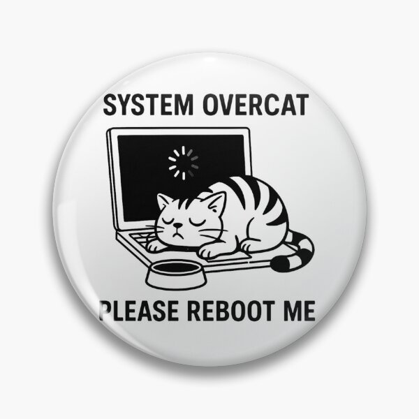 Artikelvorschau, System Overcat – Lustiges Design mit müder Katze auf Laptop entworfen und verkauft von jelonkaa.
