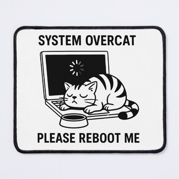 Item preview, System Overcat – Funny Tired Cat on Laptop Design designed and sold by jelonkaa.